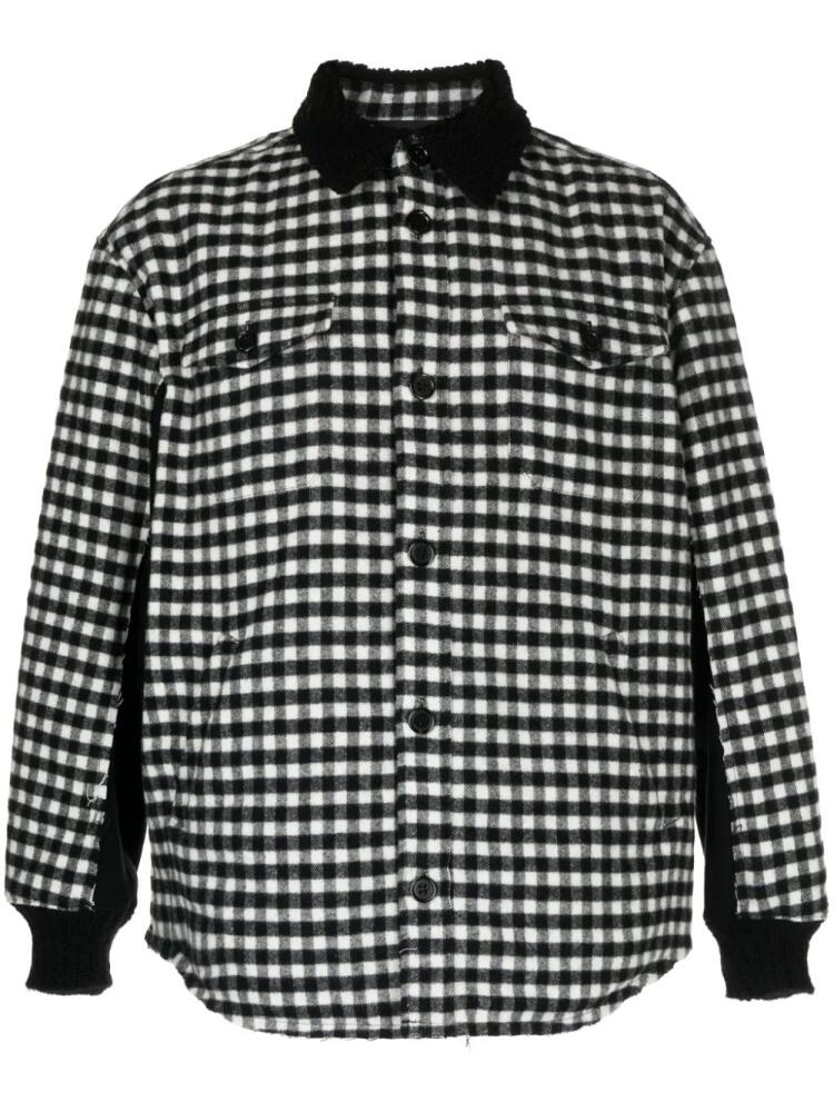 Undercover gingham-check flannel shirt jacket - Black Cover