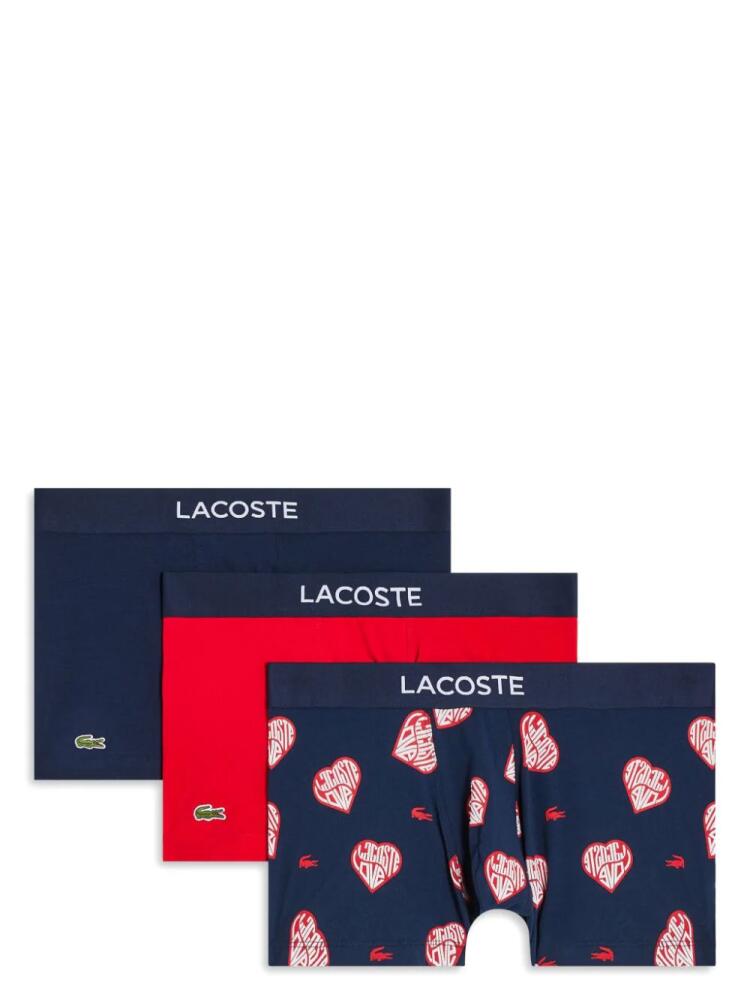 Lacoste logo-waistband boxers (pack of three) - Blue Cover