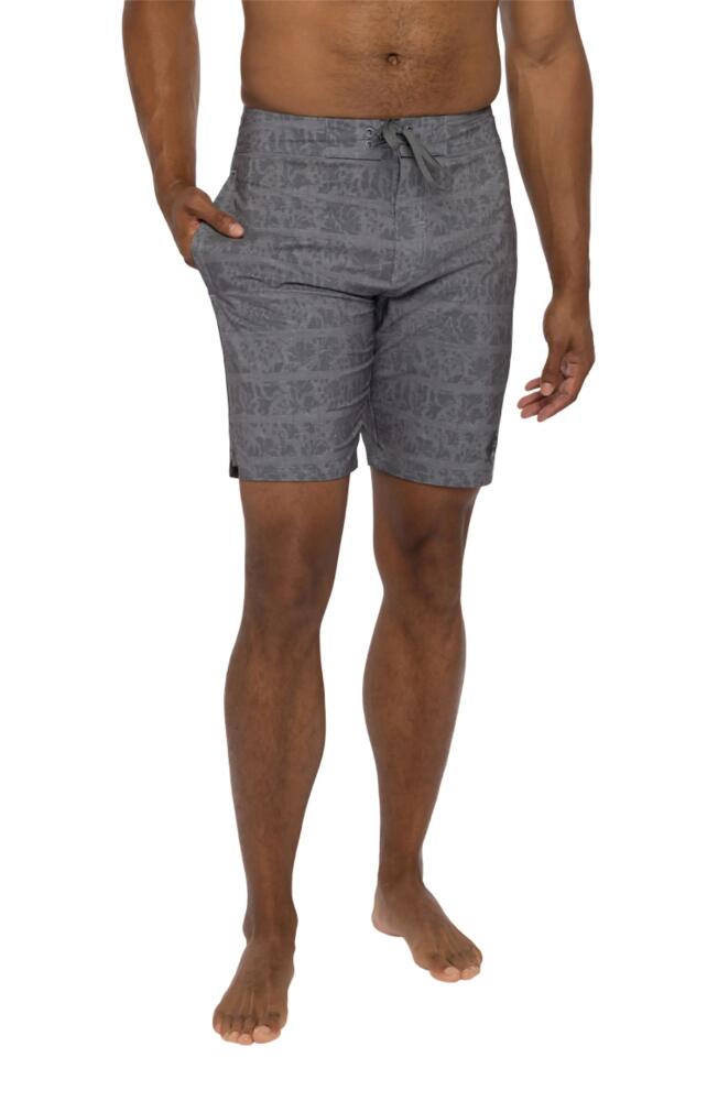 TravisMathew Treat Yourself Board Shorts in Heather Grey Pinstripe Cover