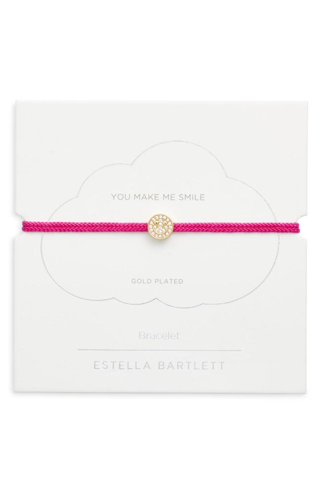 Estella Bartlett Pavé Smiley Face Slider Bracelet in Gold Cover