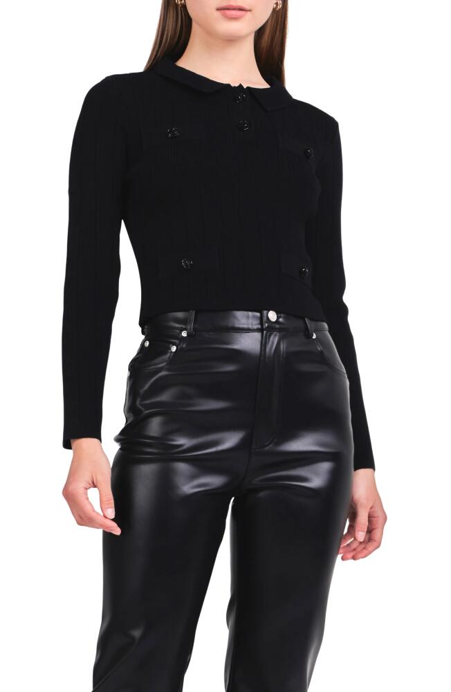 Endless Rose Rib Button Accent Knit Top in Black Cover