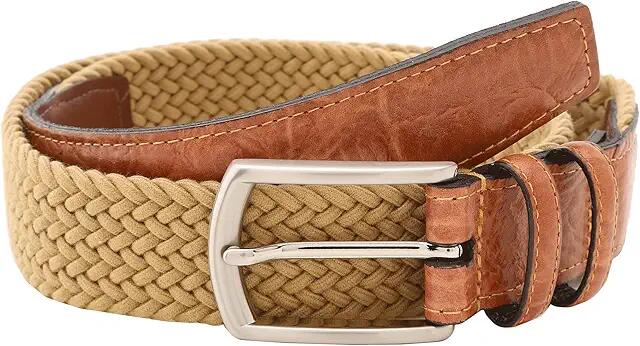 Torino Leather Co. 32MM Italian Woven Multi Cotton Elastic (Khaki) Men's Belts Cover