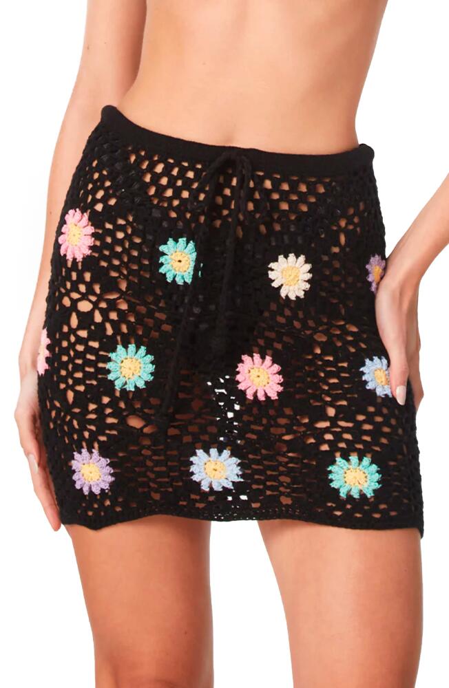 Capittana Vivi Granny Square Crochet Cover-Up Miniskirt in Black Cover