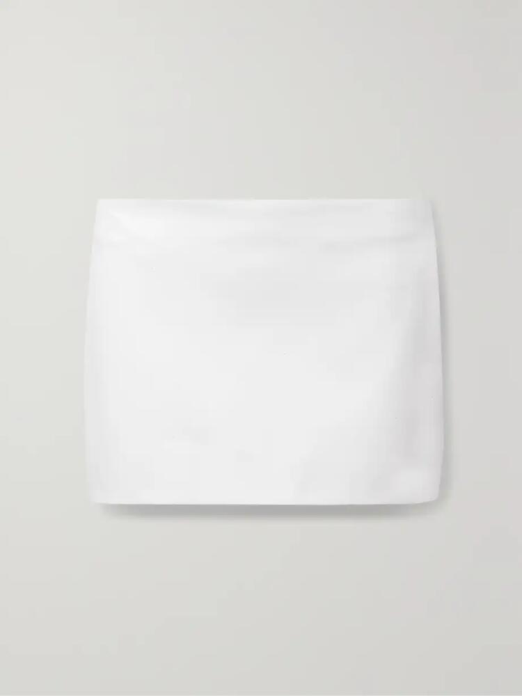 KHAITE - Jett Leather Mini Skirt - White Cover