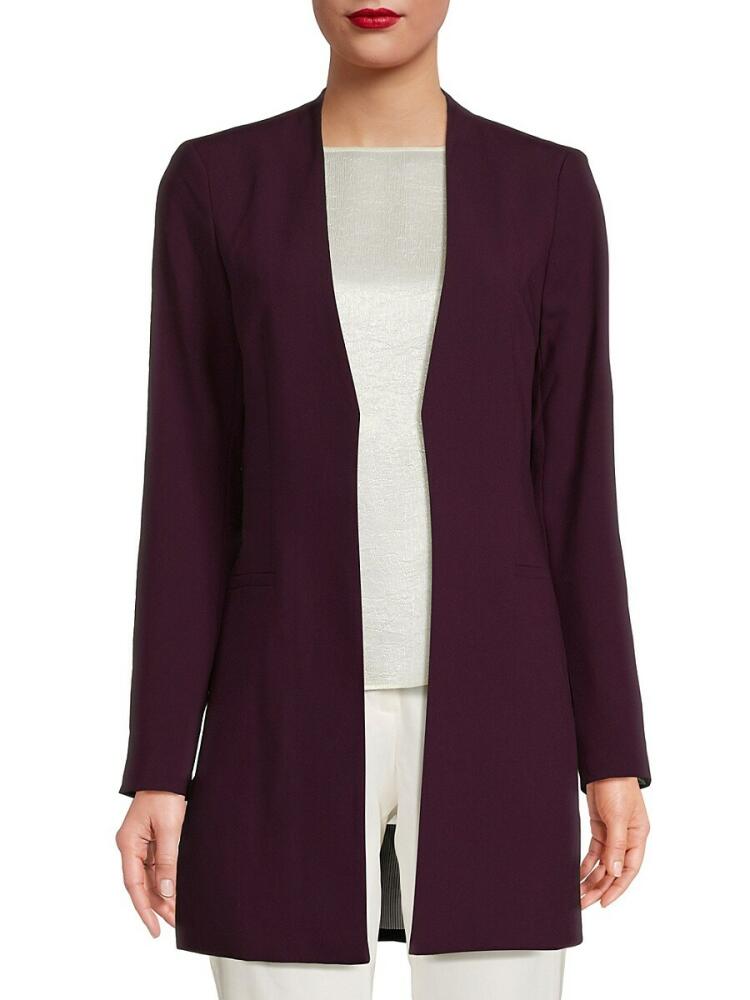 Calvin Klein Women's Lux Open Front Jacket - Aubergine Cover