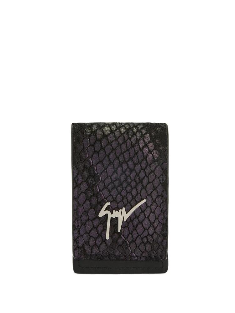 Giuseppe Zanotti Albert snakeskin effect cardholder - Black Cover