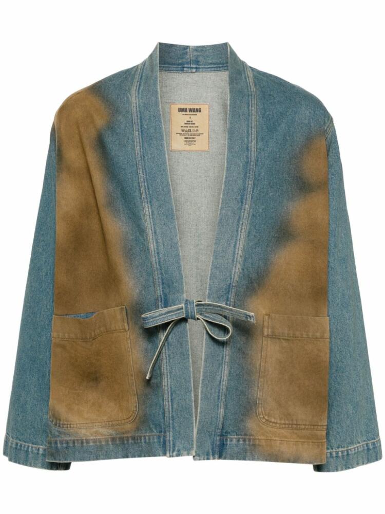 Uma Wang tie-fastened denim jacket - Blue Cover