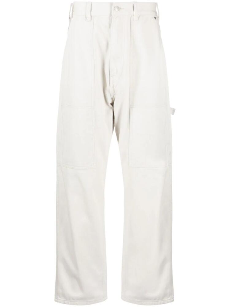 izzue mid-rise panelled straight-leg jeans - Neutrals Cover