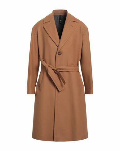 Hevò Man Coat Camel Virgin Wool, Polyamide Cover