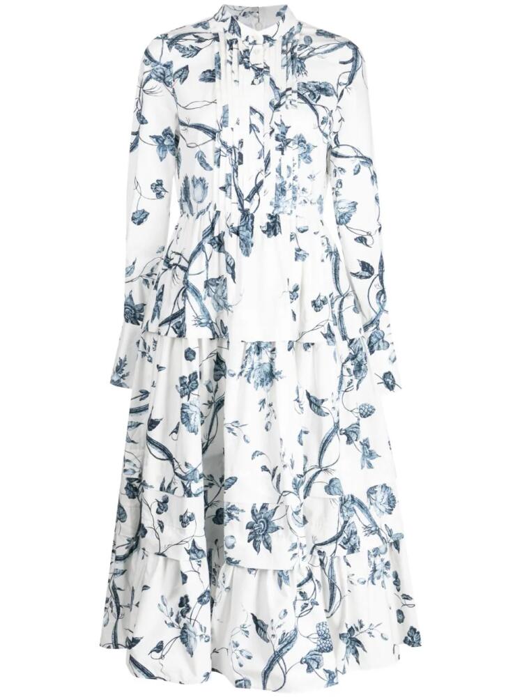 ERDEM floral-print cotton dress - White Cover