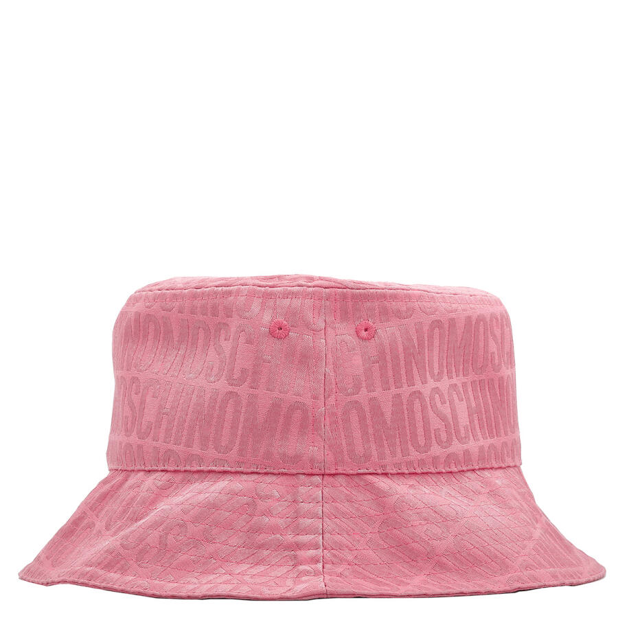 Moschino Pink Allover Monogram Logo Bucket Hat Cover