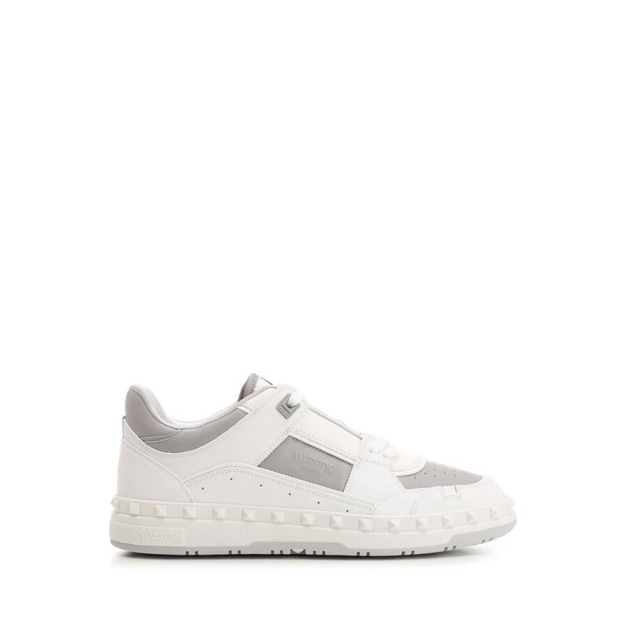 Valentino Mens White / Pastel Grey Freedots Sneakers With Rockstud Detail Cover