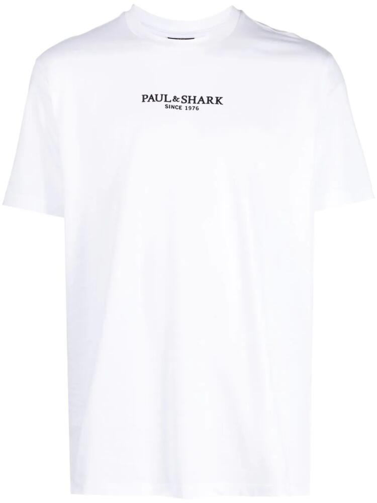 Paul & Shark logo-print cotton T-shirt - White Cover