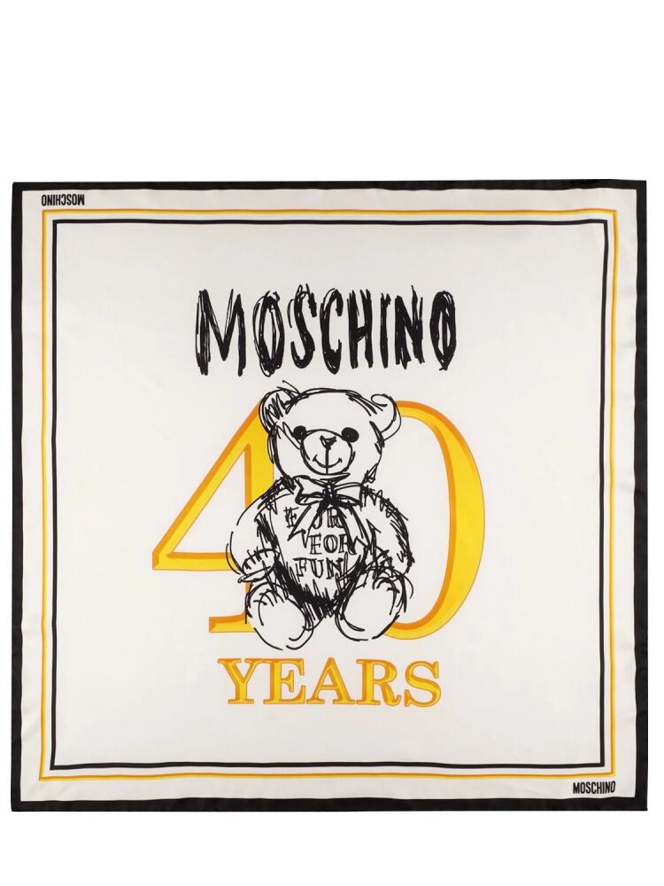 MOSCHINO Logo Printed Silk Scarf Cover