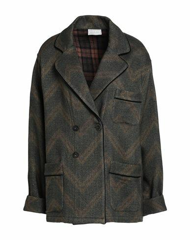 Pierre-louis Mascia Woman Blazer Dark green Wool Cover