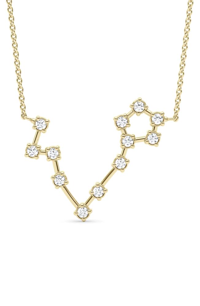 HauteCarat Lab Created Diamond Constellation Pendant Necklace in 18K Yellow Gold Cover