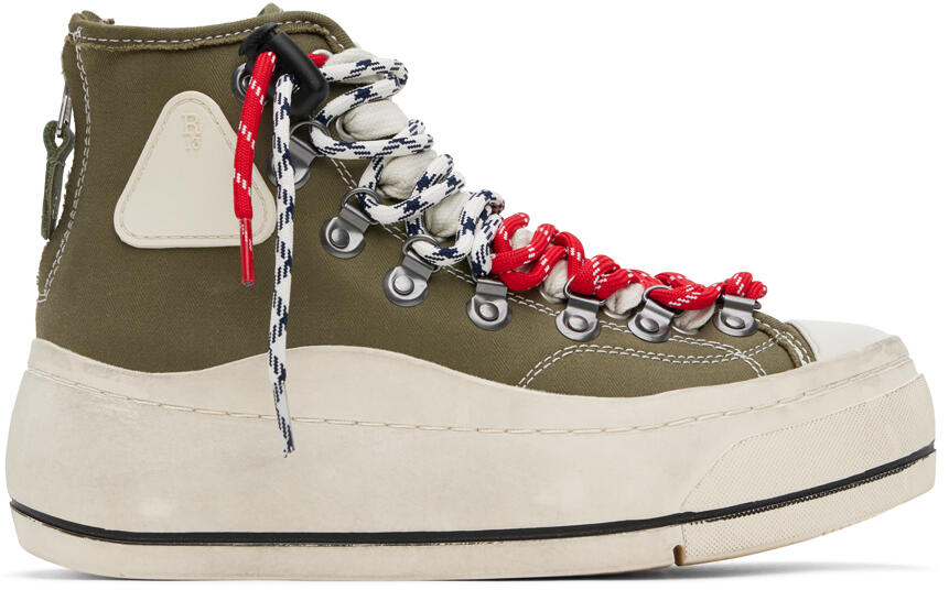 R13 Khaki Double Grommet Kurt Sneakers Cover