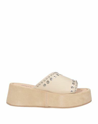 Janet & Janet Woman Sandals Ivory Leather Cover