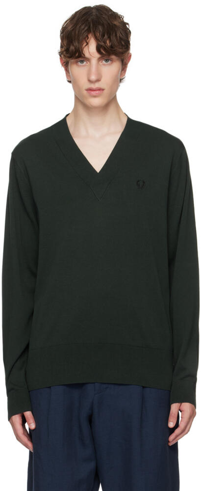 Fred Perry Green V-Neck Sweater Cover