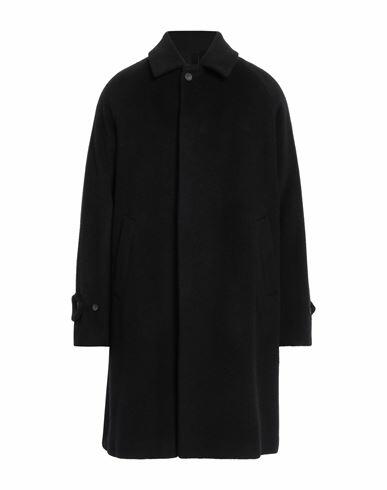 Hevò Man Coat Black Virgin Wool, Mohair wool, Polyamide Cover