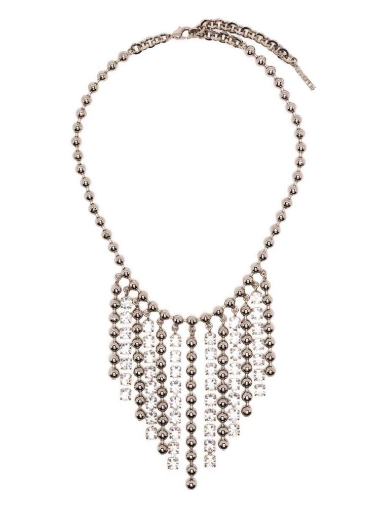 Alessandra Rich crystal-embellished drop necklace - Silver Cover