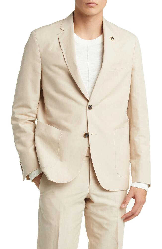 Ted Baker London Tampa Slim Fit Linen & Cotton Sport Coat in Tan Cover