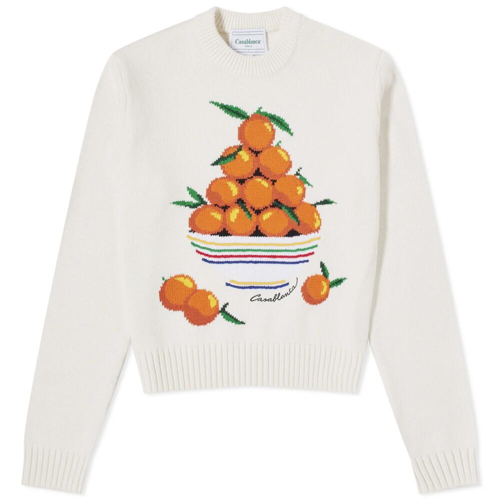 Casablanca Women's Pyramide D'Oranges Intarsia Knit Sweater in White Cover