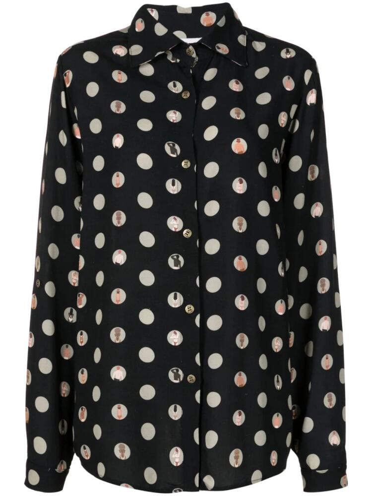 Amir Slama polka-dot print shirt - Black Cover