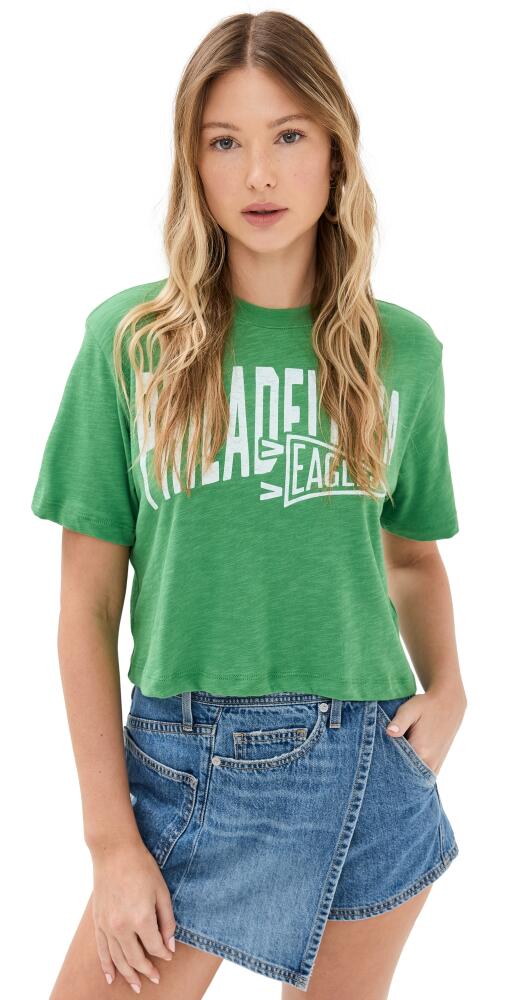 Junk Food Eagles Dual Threat Crop Tee Kelly Cover