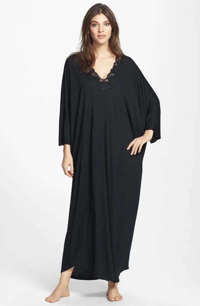 Natori Zen Floral Caftan in Black Cover