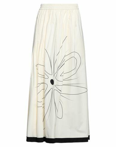 Gentryportofino Woman Maxi skirt Ivory Cotton Cover