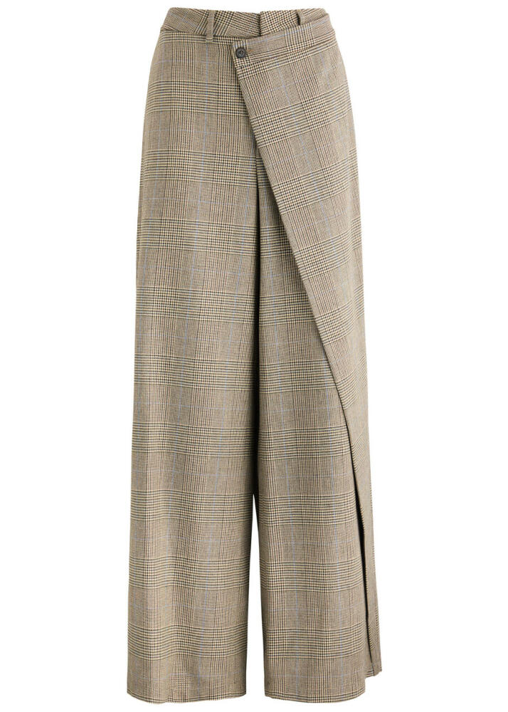 Giuseppe DI Morabito Checked Asymmetric Layered Trousers - Brown Cover