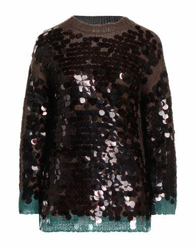 Aviù Woman Sweater Dark brown Virgin Wool, Acrylic, Polyamide, Mohair wool Cover