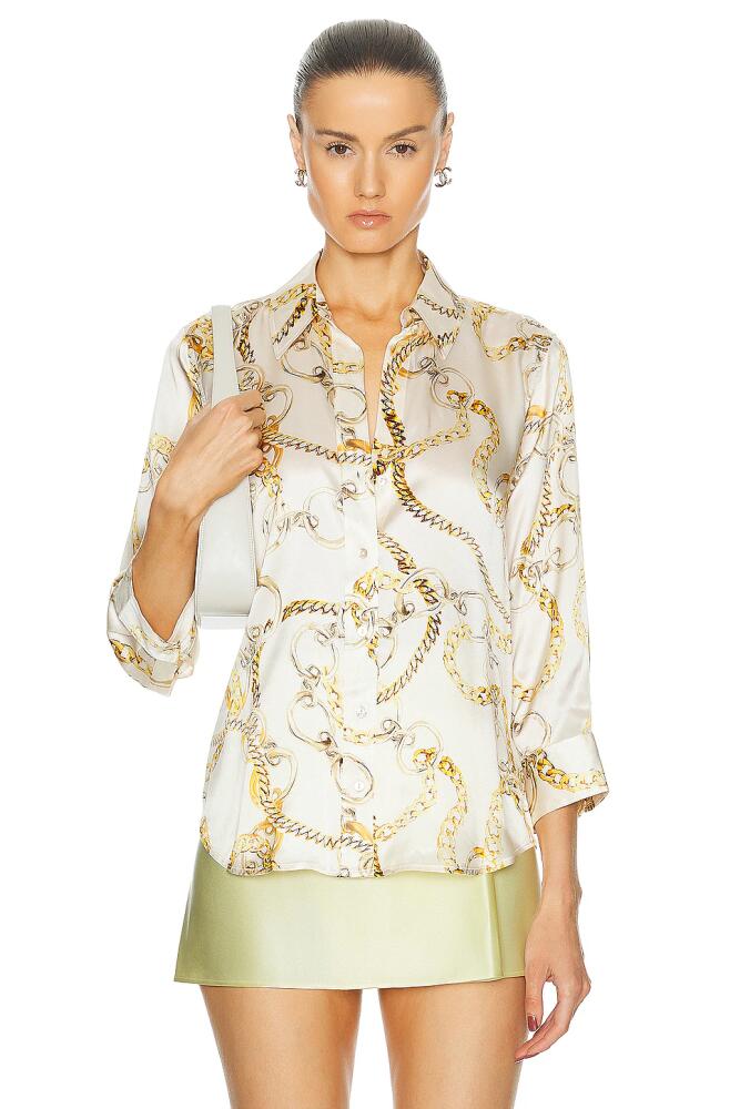 L'AGENCE Dani 3/4 Sleeve Blouse in Ivory Cover