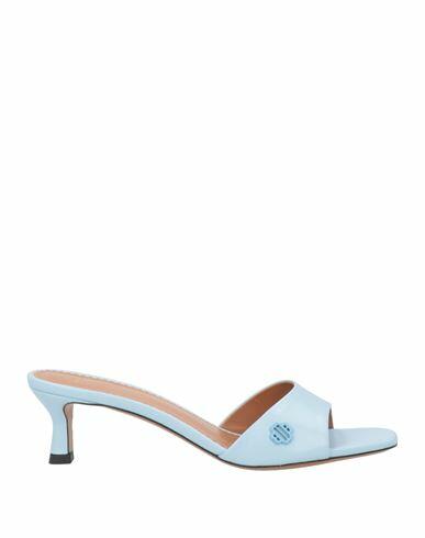 Maje Woman Sandals Sky blue Leather Cover