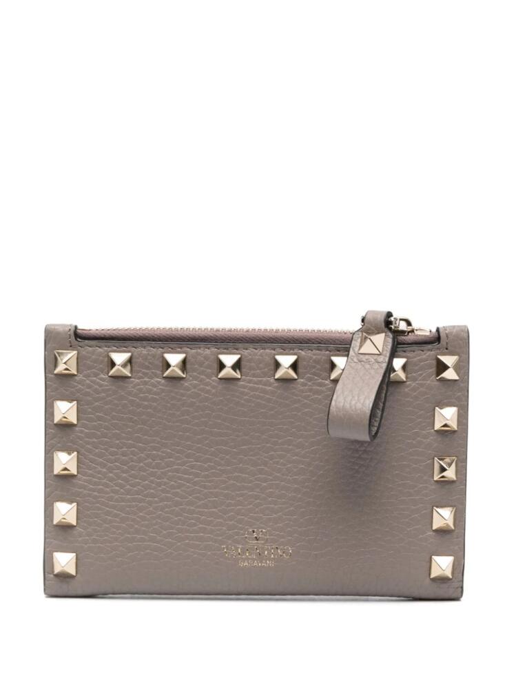 Valentino Garavani Rockstud leather cardholder - Neutrals Cover