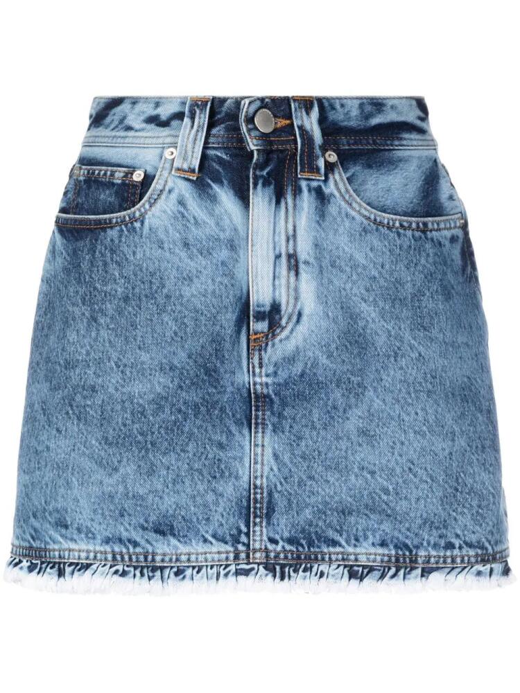 Alessandra Rich acid-wash denim skirt - Blue Cover