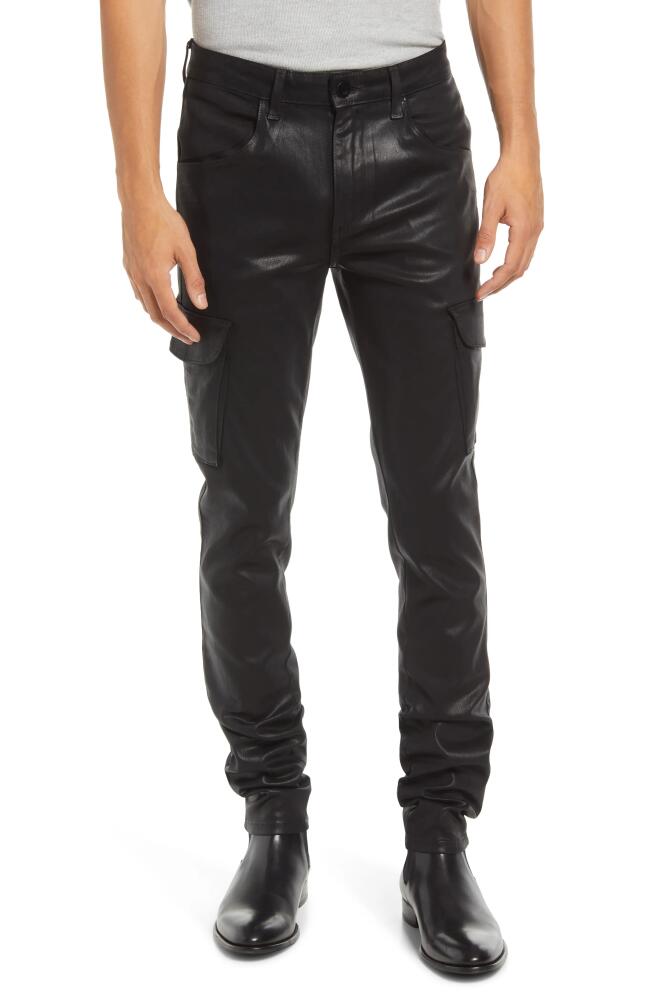 Monfrère Preston Skinny Coated Denim Cargo Pants in Coated Noir Cover