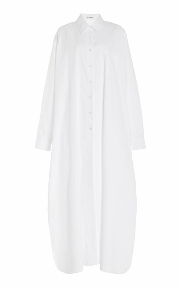 The Frankie Shop - Avery Oversized Cotton-Blend Maxi Shirt Dress - White Cover