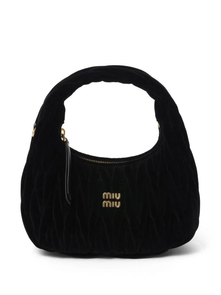 Miu Miu Wander matelassé velvet shoulder bag - Black Cover