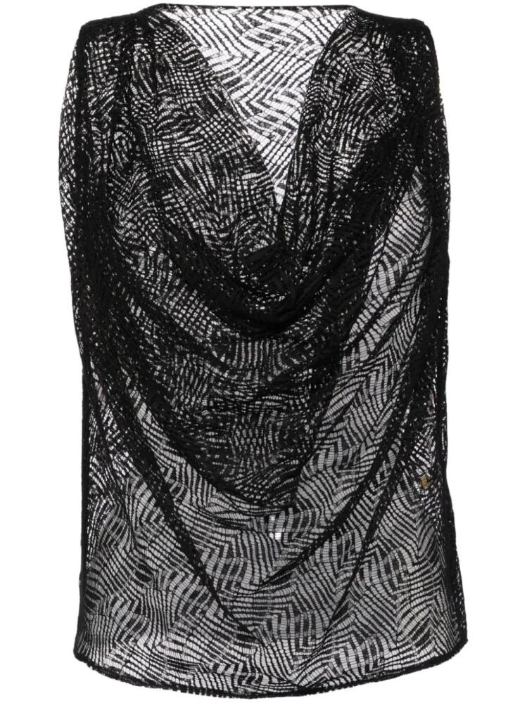 Saiid Kobeisy lace draped top - Black Cover