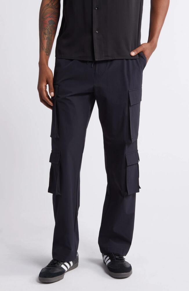 PacSun Kaden Baggy Stretch Nylon Cargo Pants in Pirate Black Cover