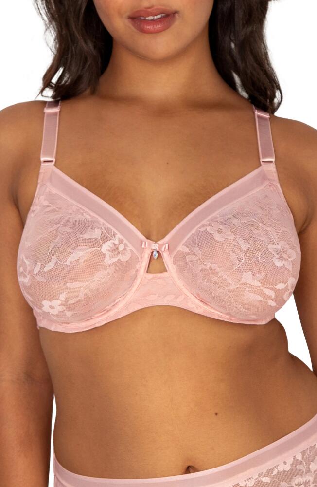 Curvy Couture No-Show Lace Underwire Unlined Bra in Blushing Rose Cover