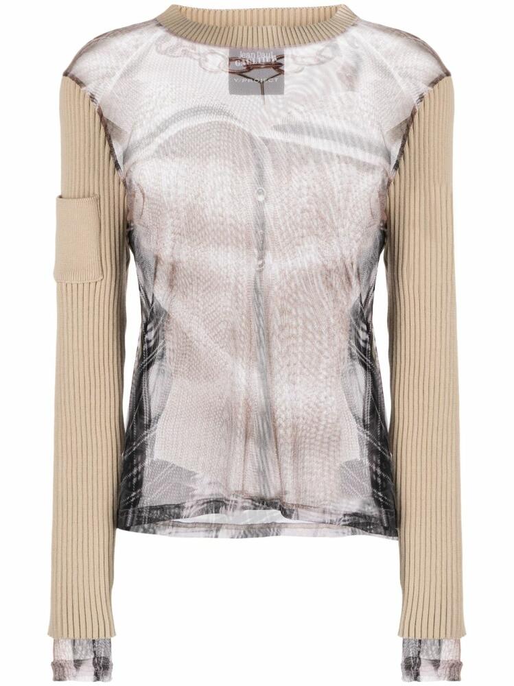 Y/Project x Jean Paul Gaultier Trompe L'Oeil top - Neutrals Cover