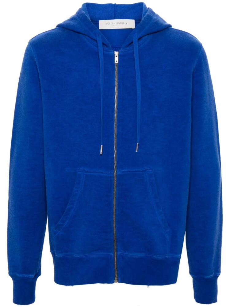 Golden Goose logo-print cotton hoodie - Blue Cover