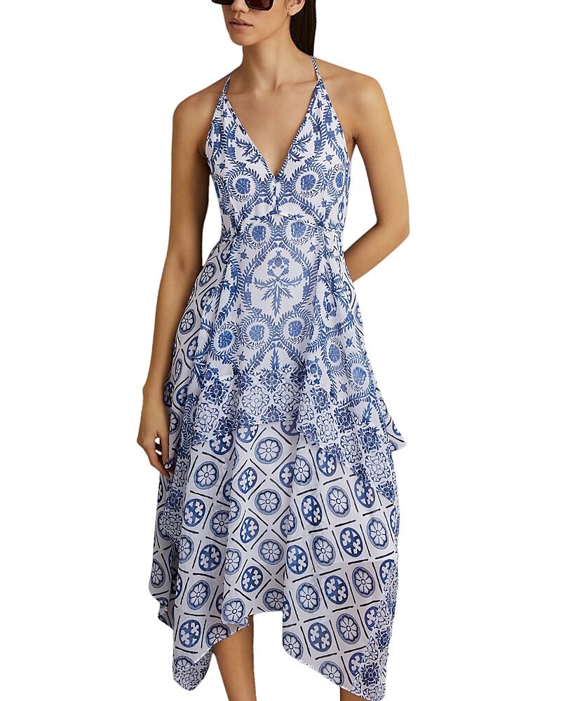 Reiss Tiller Tile Halter Midi Dress Cover