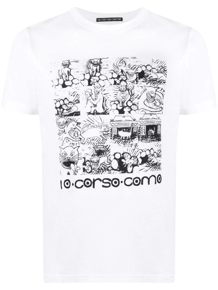 10 CORSO COMO graphic print short-sleeved T-shirt - White Cover