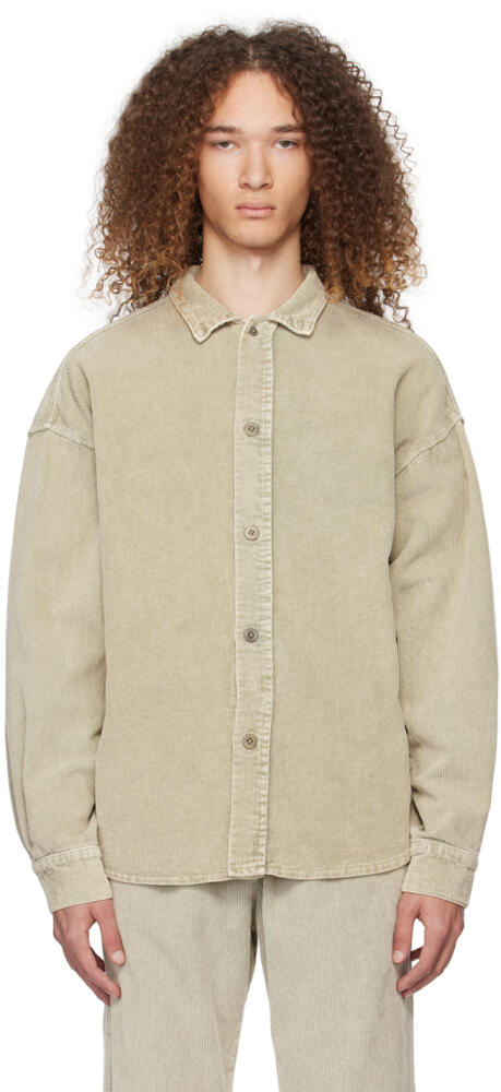 Les Tien Khaki Oversized Shirt Cover