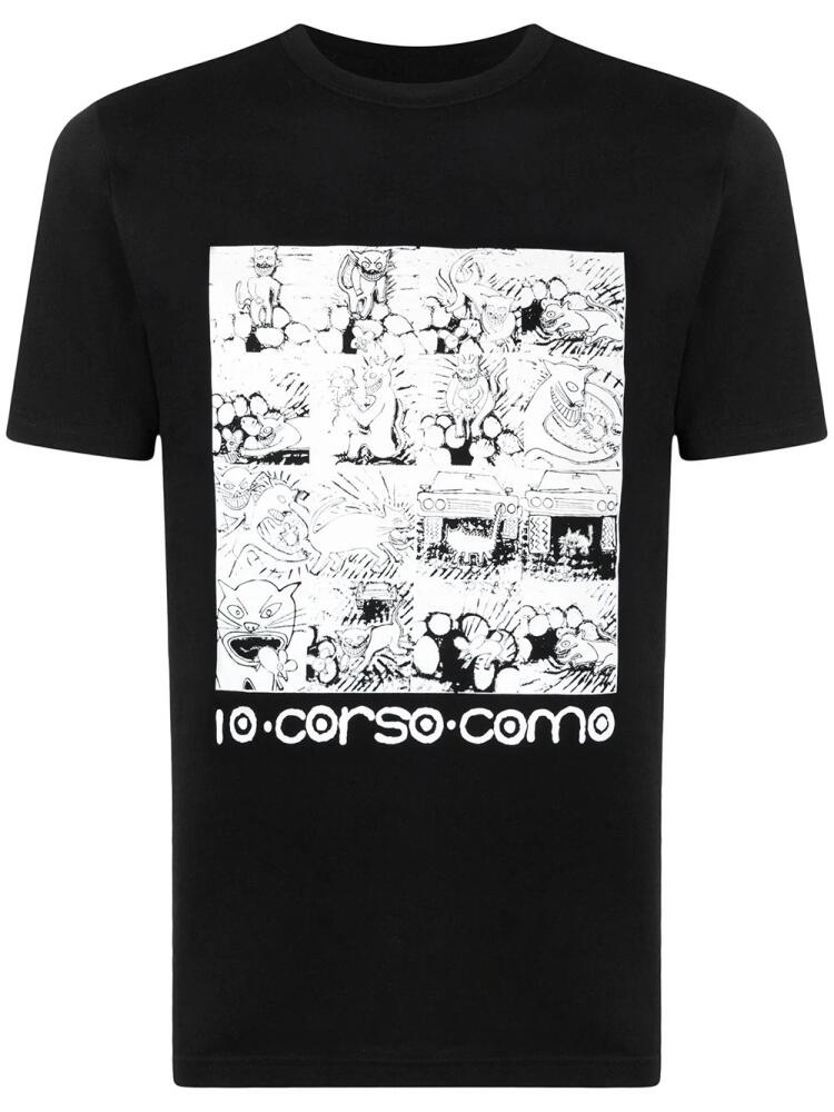 10 CORSO COMO graphic print short-sleeved T-shirt - Black Cover