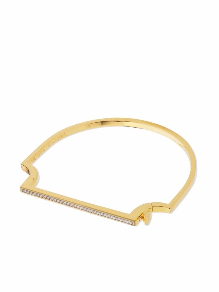 Monica Vinader signature skinny diamond bangle - Gold Cover